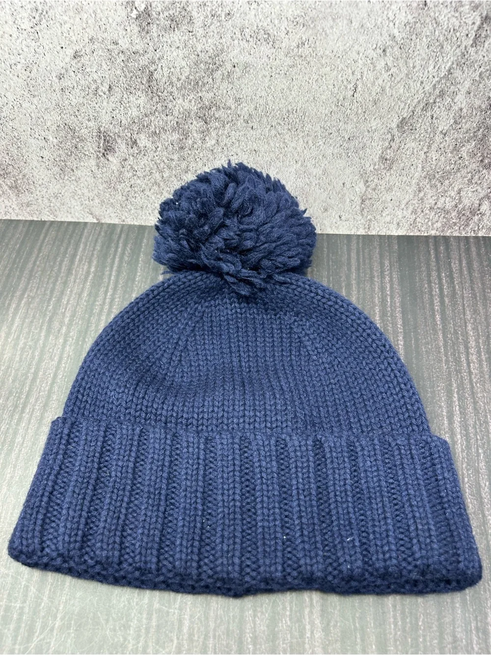 UGG M Rib Pom Hat Wool Blend Pom Navy One Size Women Knit Winter